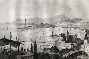 Genova - Genes - Genoa - M. de Norvins, Ch. Nodier 1834-1836による "Picturesque Italy "からのエングレーヴィング。 作： French School