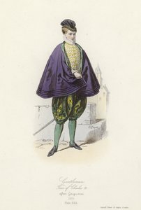 フランスのシャルル9世時代の紳士 作： French School
