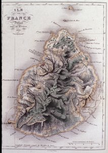 モーリシャスの地理地図（Anc.Ile de France） - 彫刻