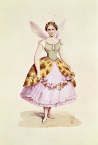 1863年2月9日、ナポレオン3世とユージェニー皇后の仮装パーティーで着用された蜂の衣装を着た少女、ボナパルトのエンブレム。1863年2月9日（紙にトイレ）