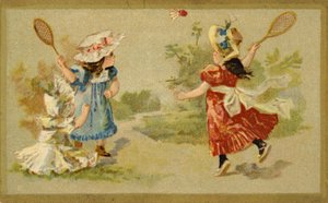 シャトルコックをしている女の子 作： French School