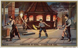 ガラス製造。チューブを引き出す（クロモリト 作： French School