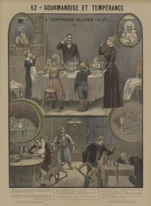 大食いと節制（カラーリトグラフ 作： French School