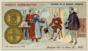 ヘンリー4世の金貨、1607年 作： French School