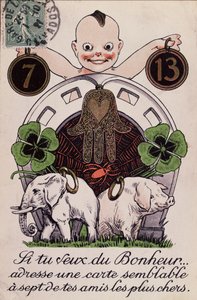 幸運のカード、1920年頃 作： French School