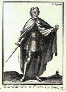 チュートン騎士団のグランドマスター、P。Helyotによる「宗教、修道院、軍事秩序の歴史」のイラスト。パリ、1714年〜21年 作： French School