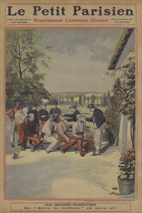 フランス陸軍の大演習：野外の理髪店（カラーリトグラフ 作： French School