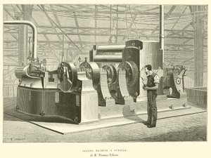トーマス・エジソンの「大いなる光の機械」(彫刻) 作： French School