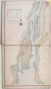 グロスアイルとエリー湖の一部、1796年（紙にペン、インク、トイレ） 作： French School
