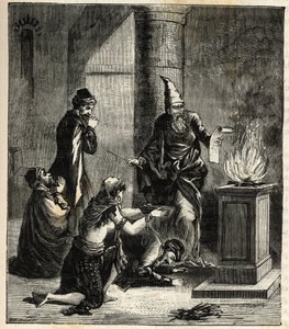 Guebres (or Zoroastrian) - Adorateurs du feu - - Alexis Clercの "Sciences à la potee de tous - physics et chimie populaires "に掲載されたエングレーヴィング。19世紀後半個人蔵。 作： French School