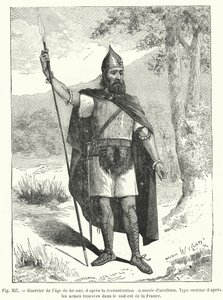 青銅器時代の戦士、砲兵博物館の復元図より（彫刻 作： French School