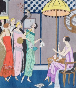 大晦日に到着したゲスト、アート、痛風、ボーテ、1923年のファッションプレート 作： French School