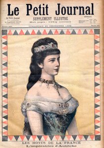 フランスのゲスト。1896年12月20日付「Le Petit Journal」に掲載されたオーストリアのフランシス・ヨーゼフ1世の妃、皇后エリザベート（シシィ）の写真（エングレーヴィング）。 作： French School