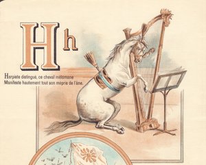 H：ハープ奏者は区別します、このメロマネ馬はロバに対する彼のすべての無視を非常に宣言します 作： French School