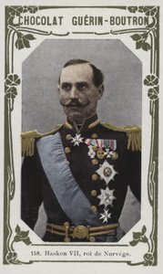 Haakon VII、ノルウェーの王（カラー写真） 作： French School