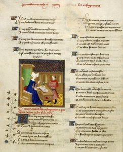 ハーレー 4431、f.261v クリスティーヌ・ド・ピザンとその息子、「クリスティーヌ・ド・ピザンの作品集」よりイラスト 作： French School