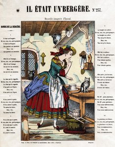 羊飼いの女性だった。子宝の歌。19世紀のエピナルの絵。 作： French School