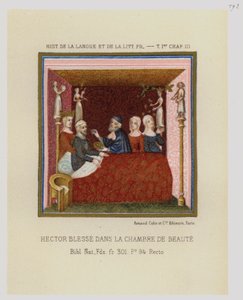 Hector Blesse Dans La Chambre De Beaute (カラーリトグラフ) 作： French School