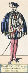 第59代フランス王アンリ2世（1547年即位、1559年死去）（カラー図版