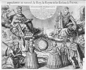 アンリ4世（1553-1610）と家族、1607年 作： French School