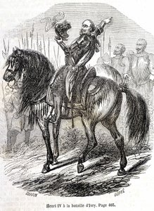 アンリ4世（1553-1610）のイヴリーの戦い（1590年3月14日） - L.-P.の "Histoire de France "にて。アンケティル 作： French School