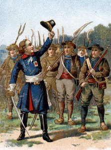 アンリ・デュ・ヴェルジェ、ラ・ロシュジャクレイン伯爵（またはヴェルジェ・ド・ラ・ロシュジャクレイン）（1772-1794）、主席売り子。胸にマーカーをつけている。 作： French School