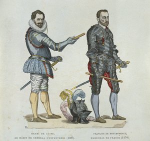 時代の彫刻からのギーズのアンリ（1549-88）とフランソワドモンモランシー（1530-79） 作： French School