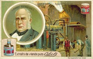 ベッセマープロセスの発明者であるヘンリーベッセマー 作： French School