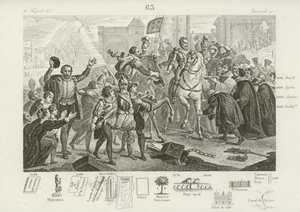 1594年3月22日、市の知事であるブリサックコントを伴ってパリに入るフランスのアンリ4世