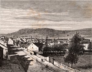 ヘリクール-ソーヌ・エ・ロワール県-V.A.マルト・ブラウンの「La France illustree: Geography, history, statistical administration」に掲載された彫刻。1884