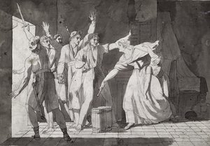 1793年にサンミシエの支配権を得たヴァンデの強盗に直面した女性の英雄的行動（217884も参照） 作： French School