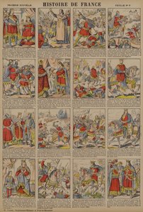 フィリップ1世の治世からルイ9世の治世までのフランスの歴史（カラーリトグラフ） 作： French School