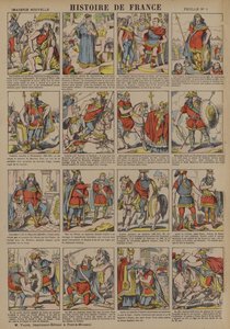 ガリア人の時代からクロヴィスの治世までのフランスの歴史（カラーリトグラフ） 作： French School
