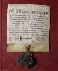 レイモンド6世（1197-1249）c.1216から没収された領土に対するSimon de Montfort（c.1160-1218）からのフィリップ2世（1165-1223）へのオマージュ 作： French School