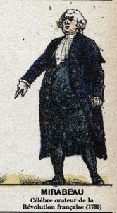 ミラボー伯爵オノレ・ガブリエル（Honore-Gabriel）リケティ（1749-1791）は、フランスの政治家。Galeriede Kings and Queens of France and illustrious characters from 1643 to 1895」では、エピナルの画像を掲載しています。 作： French School