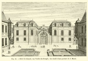 Hotel de Bizeuil、rue Vieille-du-Temple; Jマロットによる彫刻のファクシミリ