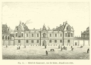 ホテルドゥリアンクール、ルードセーヌは1825年頃に解体 作： French School