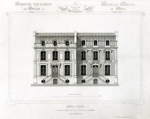 Hotels Prives、10＆12 Rue Balzac、パリ、Architecture Privee au C19th、 作： French School