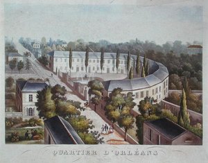 オルレアン地区ハレ通りの住宅計画（完成）、1840-50年頃（カラーリトグラフ） 作： French School