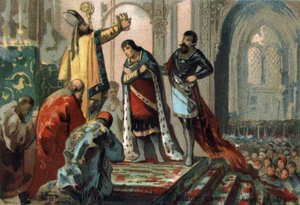 987年から996年までフランスの王であったユーグ・カペは、息子である後のロベール2世（972年～1031年）に、遺伝の原理を確立するために、ランスのアルケベクであるアダルベロン（925年～990年頃）がオルレアンのカテドラルで聖なるものとした。クロモリト