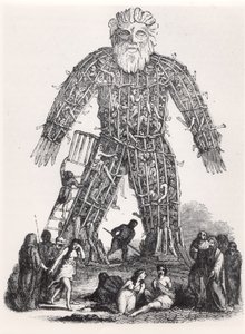 マガシンピトレスク作、ウィッカーマンのガリッシュドルイドによる人間の犠牲、1833年 作： French School