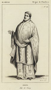 IX Siecle, Regne de Charles II, Odon, Abbe de Cluny (e.g. engraving) 作： French School