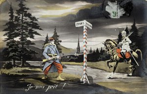 私は準備ができています、第一次世界大戦のはがき、1914 作： French School