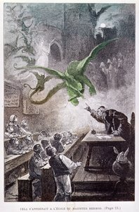 ジュール・ヴェルヌ（1828-1905）1892によるカルパティア山脈の城のイラスト 作： French School