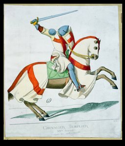 14世紀の写本の後のテンプル騎士団のイラスト 作： French School