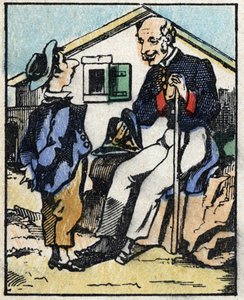 物語「Jeannot Serinet の Veridique の歴史」の挿絵 「Imagery Pellerin の木版画 - Epinal, sd.19世紀後半の作品。 作： French School