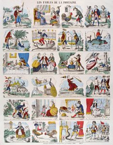 ジャン・デ・ラ・フォンテーヌ（1621-95）による寓話のイラストimagerie Gangel and P. Didion in Metz（color engraving） 作： French School