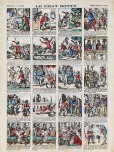 Epinal de la Maison Pellerinの画像 - 1913年頃 - シャルル・ペローの物語 "猫のボッテ "のイラスト 作： French School