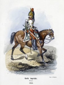 帝国軍。1856年のドラゴン-A.バルビエ著「軍隊の歴史」より 作： French School