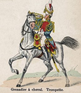 インペリアル・ガード ナポレオン1世：馬上の擲弾兵 - トランペット。Lienhart and Humbert著『Les Uniforms de l